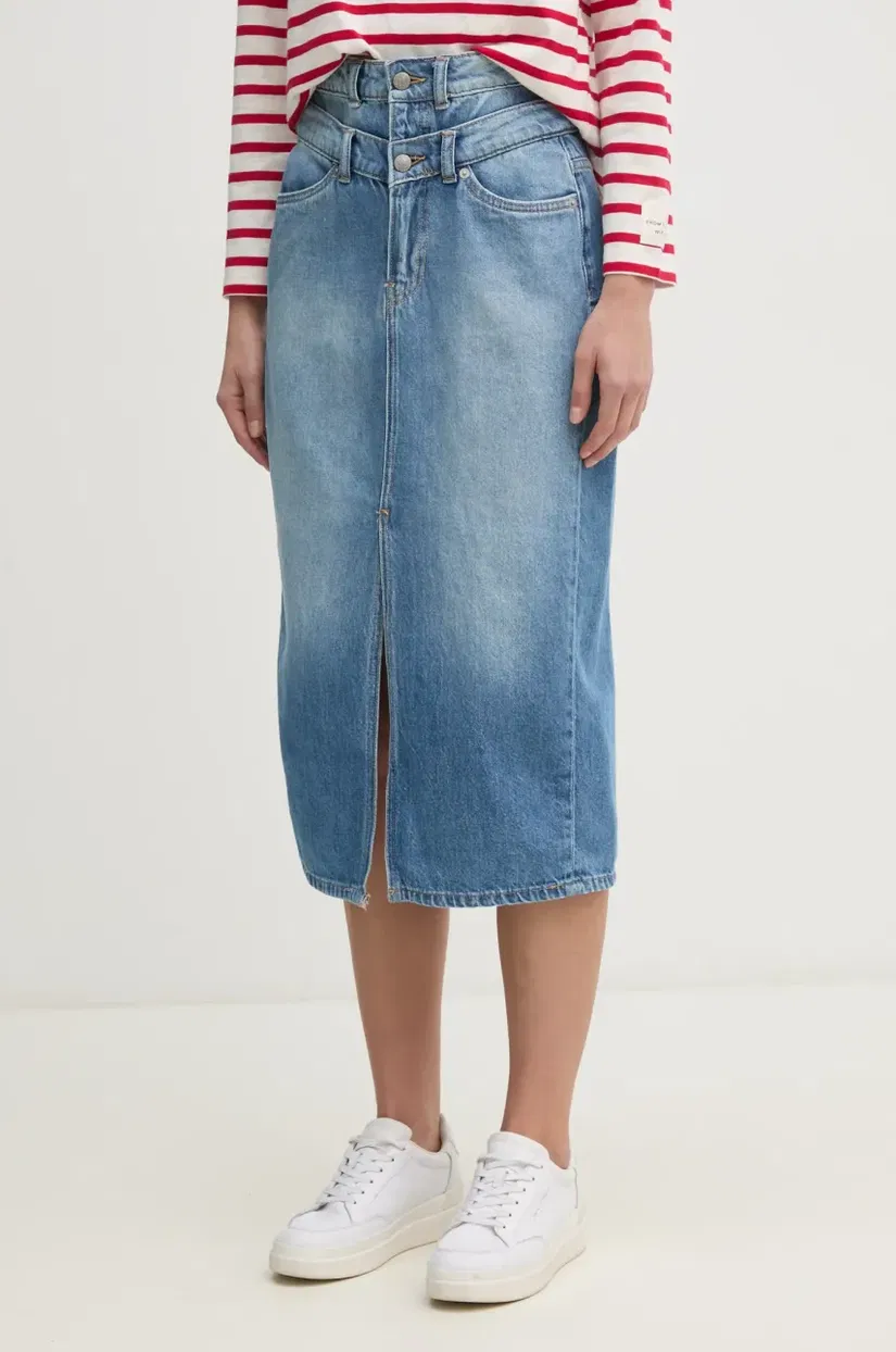 Pepe Jeans fusta jeans MIDI SKIRT HW DOUBLE midi, drept, PL901207