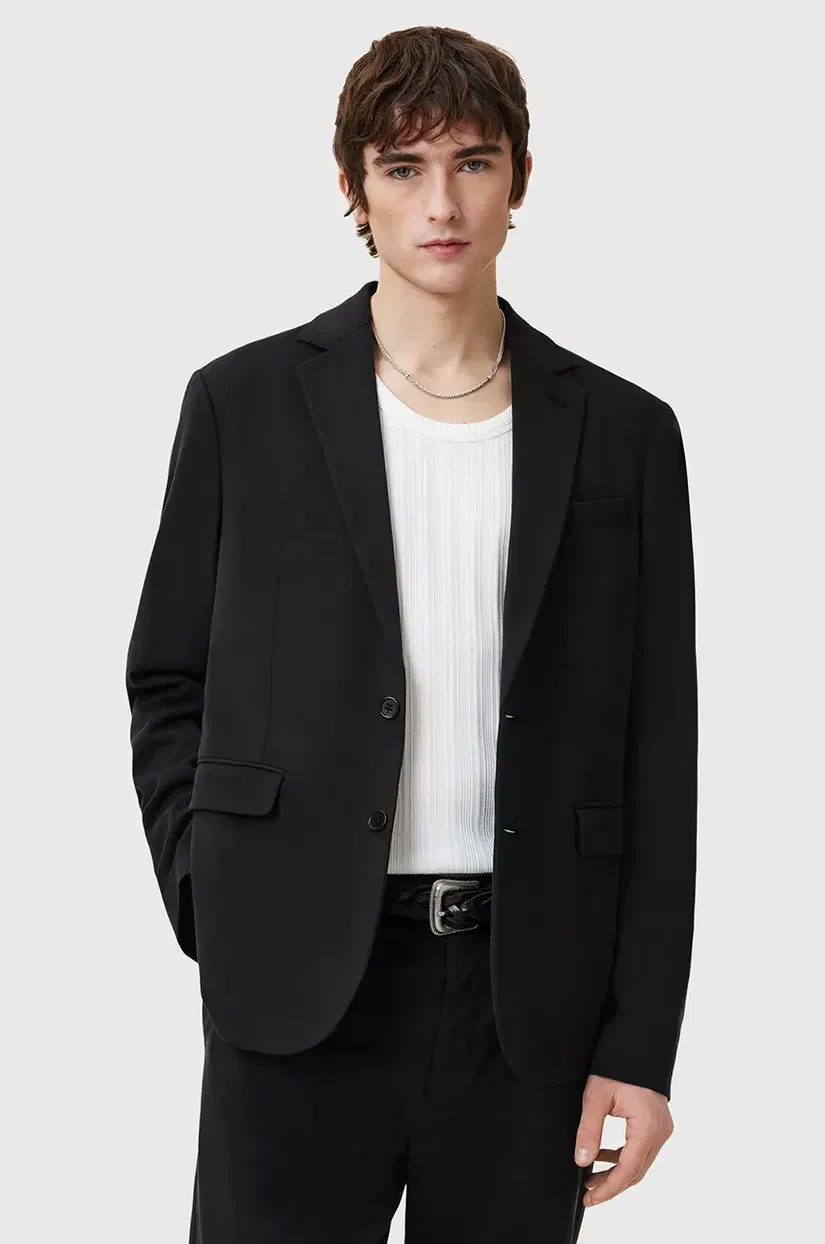 AllSaints sacou BAY barbati, culoarea negru, M017QC