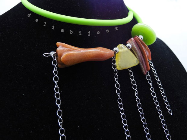 Colier handmade unicat - agate, sidef (cod1197)