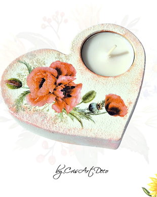Suport decorativ pentru lumanare - buchet maci 144233