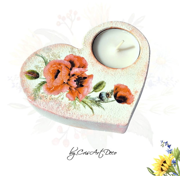 Suport decorativ pentru lumanare - buchet maci 144233