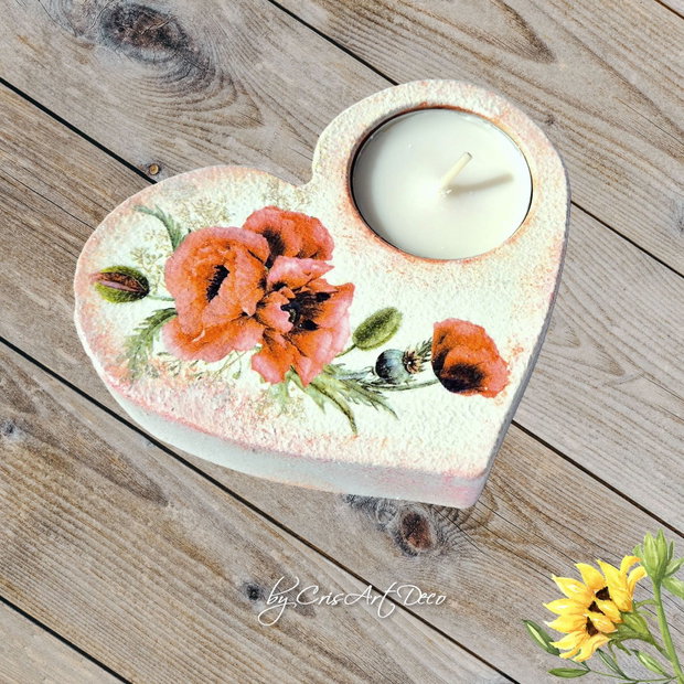 Suport decorativ pentru lumanare - buchet maci 144233