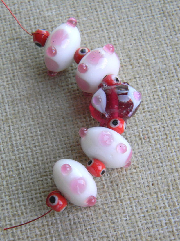 Margele sticla lampwork 11 buc. (M 16)