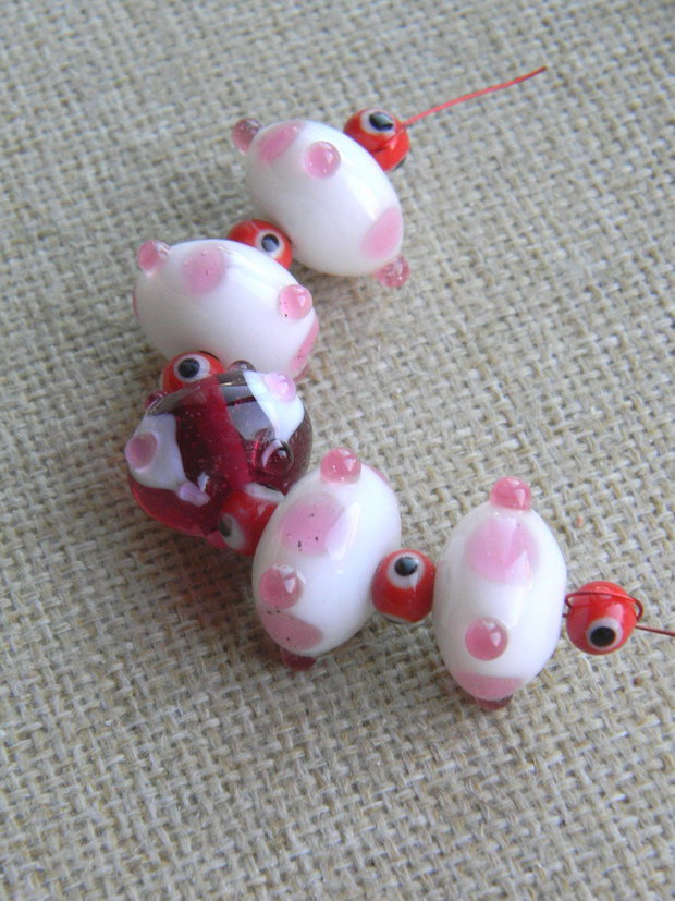 Margele sticla lampwork 11 buc. (M 16)