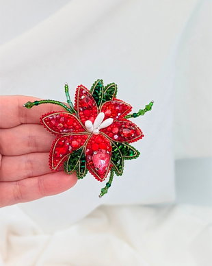 Broșa floare - Scarlet Bloom