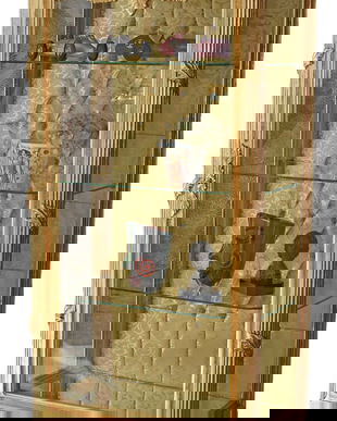 Vitrina Rococo din lemn masiv auriu