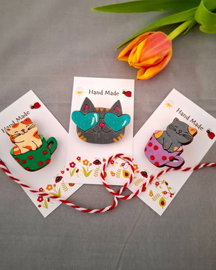 Martisoare handmade pisici