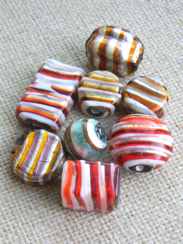 Margele sticla lampwork 8 buc. (AV2)