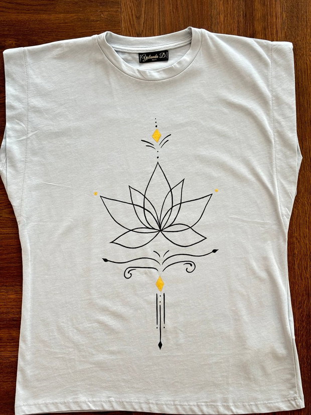 Tricou Simbol Lotus Pictat Manual Unicat