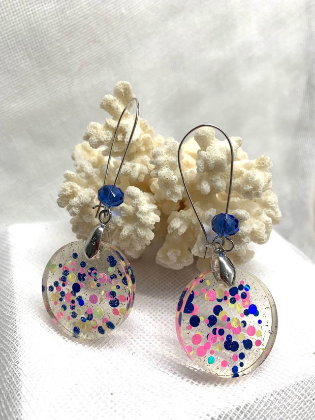 Cercei handmade unicat din rasina 00414