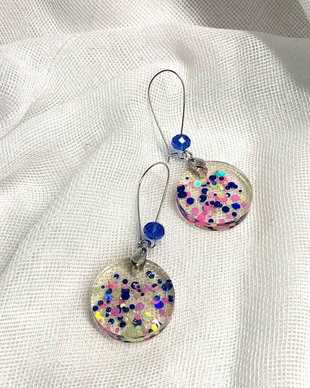 Cercei handmade unicat din rasina 00414