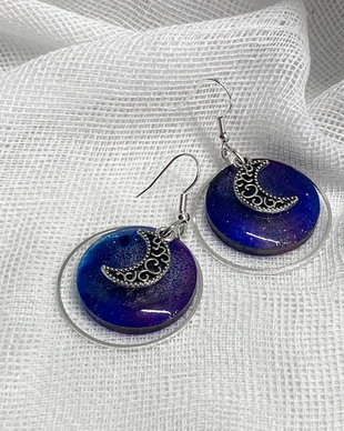 Cercei handmade unicat din rasina 00413