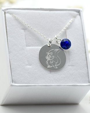 Lantisor/Colier /Argint 925 / Veverita / Charm Swarovski
