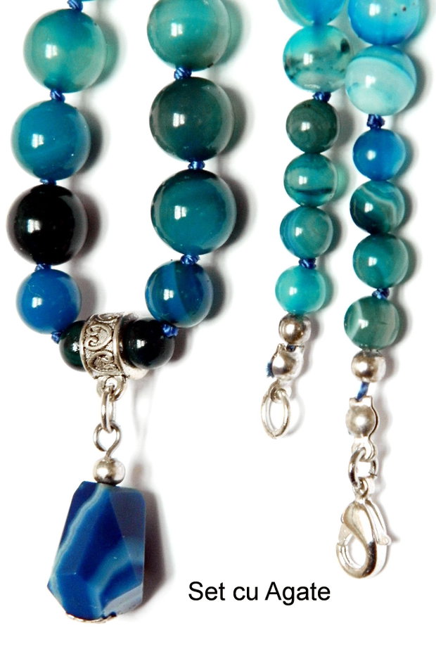 Set cu Agate bleu (099)
