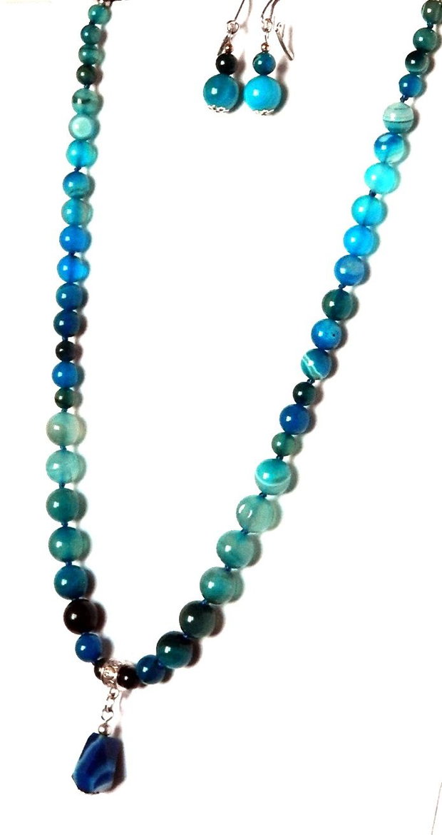Set cu Agate bleu (099)