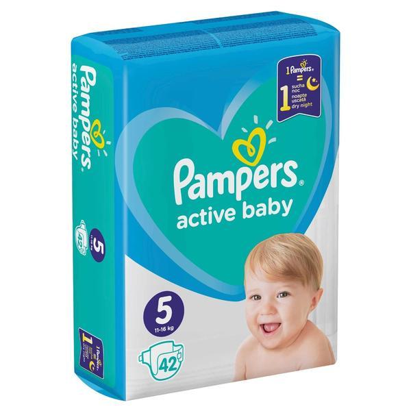 SHORT LIFE - Scutece pentru Bebelusi - Pampers Active Baby, marimea 5 (11-16 kg), 42 buc