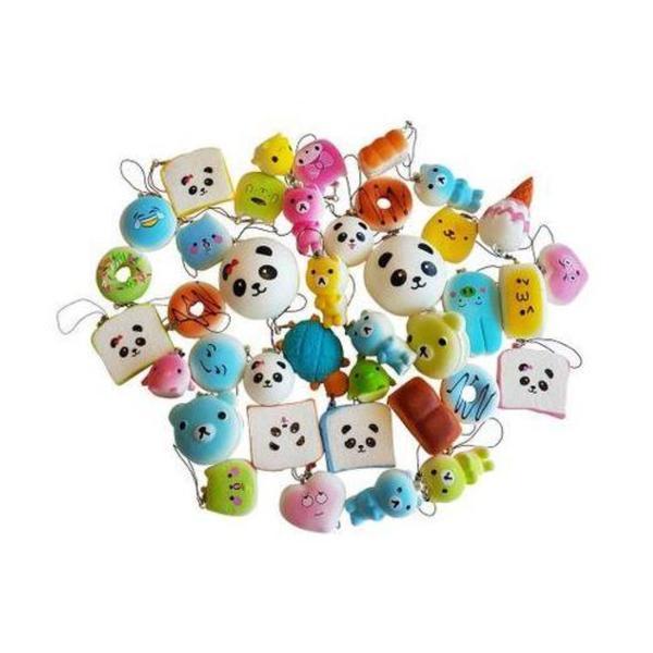 Set jucarii Squishy Mix, tip breloc 12 buc diferite