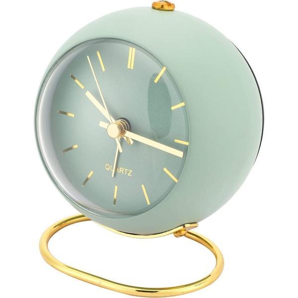 Ceas decorativ retro cu alarma, silentios, 9x10cm, verde