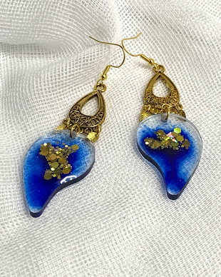 Cercei handmade unicat din rasina 00410