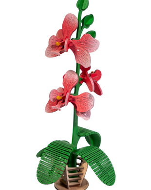 Orhidee  Decorativă din Lemn  Design Realist, Decupată Laser, 29x14 cm