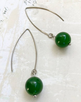 Cercei jad verde