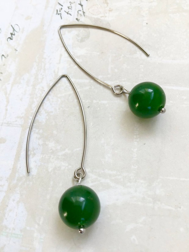 Cercei jad verde