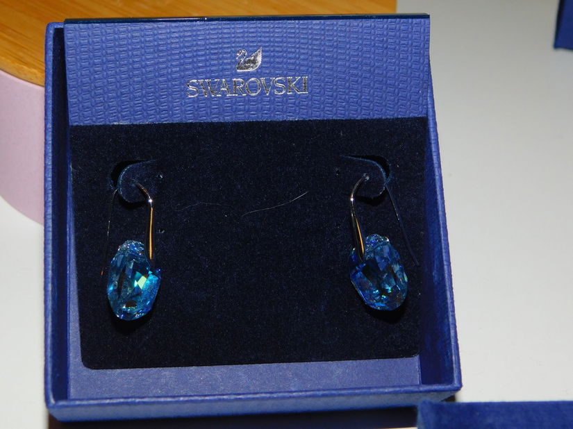 SWAROVSKI,  cercei noi, ambalaj original , Aurora  Borealis