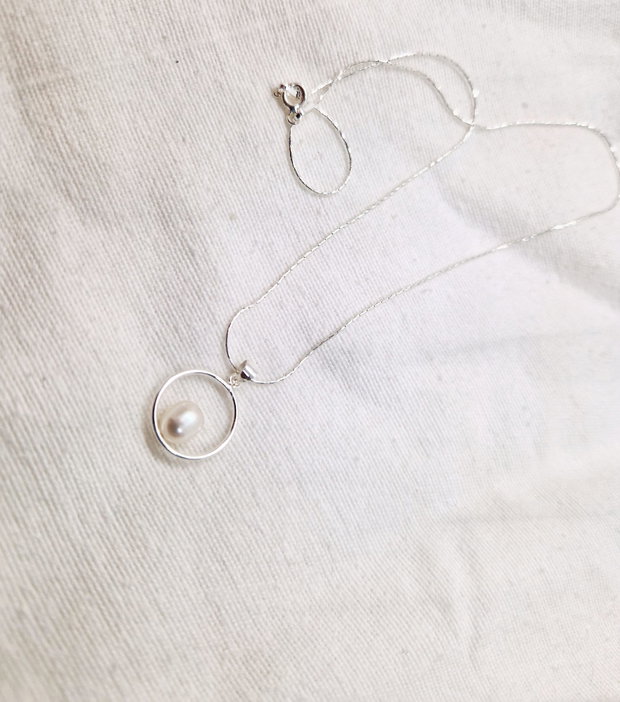 Colier "Little Pearl" din argint si perla de cultura