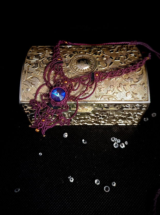 Colier Delicat Bohemian Micromacrame Cu Cristal Swarovski
