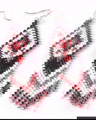 Cercei rosu-negru