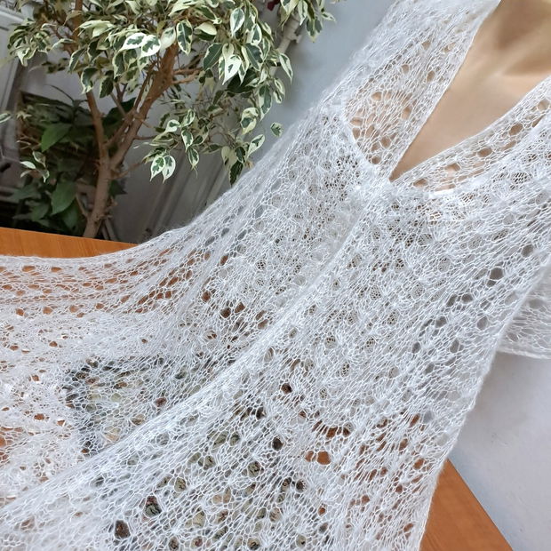 Set fular/căciulă  alb