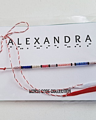 Bratara mesaj cod Morse ALEXANDRA