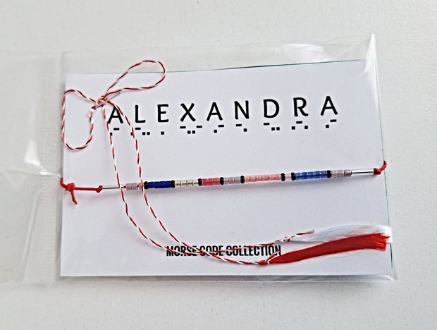 Bratara mesaj cod Morse ALEXANDRA