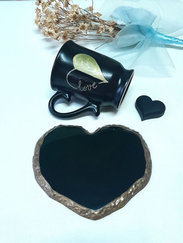 I love black - set alcătuit din ceașcă și coaster