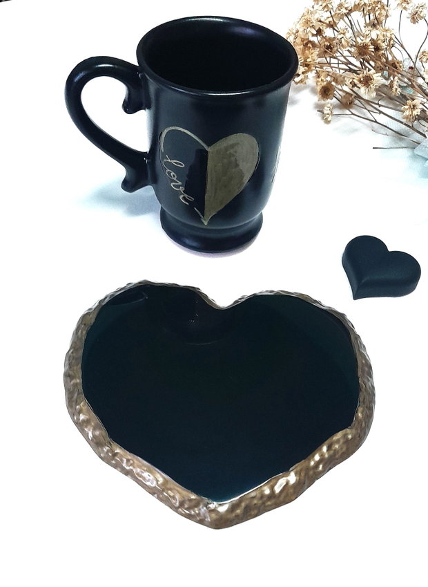 I love black - set alcătuit din ceașcă și coaster