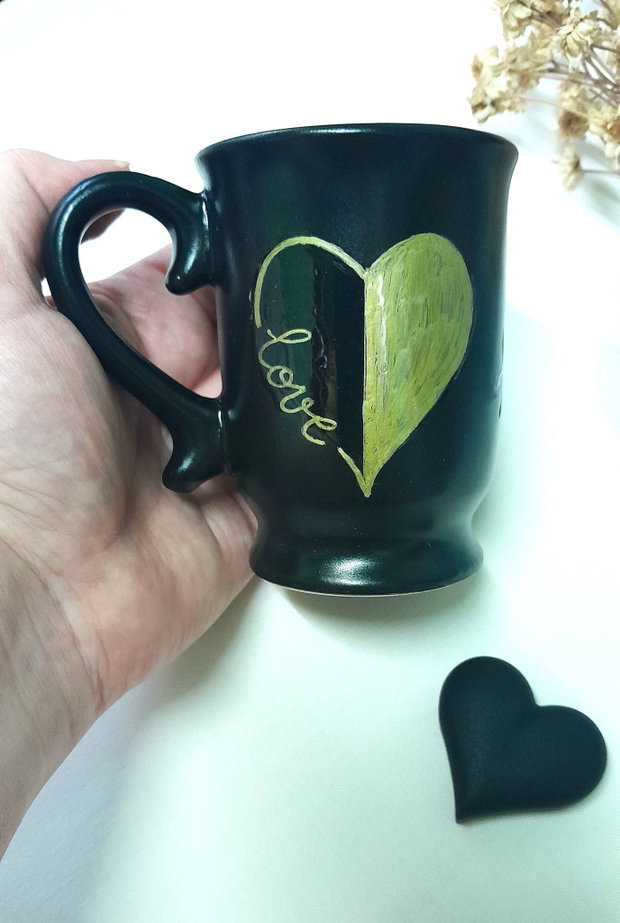 I love black - set alcătuit din ceașcă și coaster