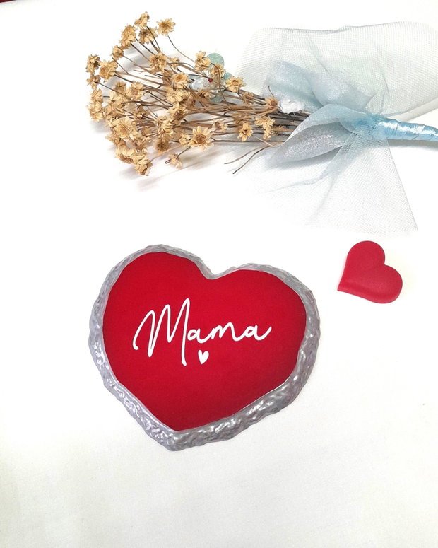 Mama - set alcătuit din cană și coaster-roșu