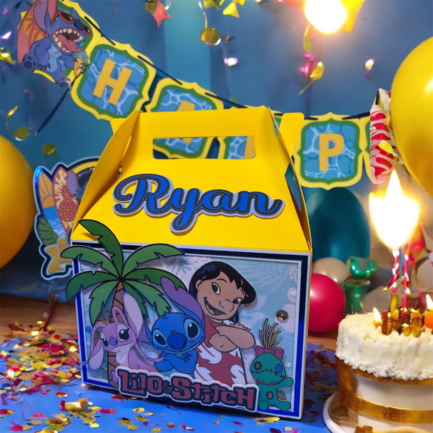 Cutie Cadou Personalizată pentru Petrecere Tematica Lilo & Stitch