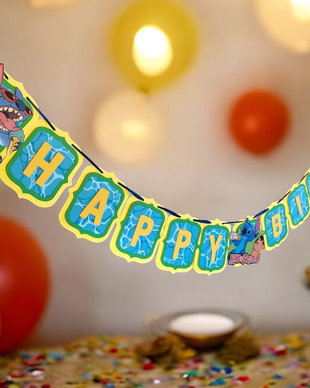 Banner Personalizat pentru Petrecere Tema Lilo & stitch