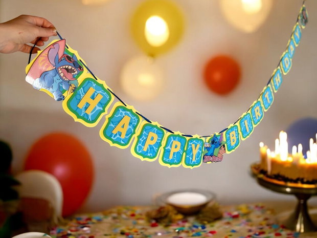 Banner Personalizat pentru Petrecere Tema Lilo & stitch