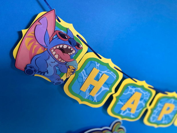 Banner Personalizat pentru Petrecere Tema Lilo & stitch