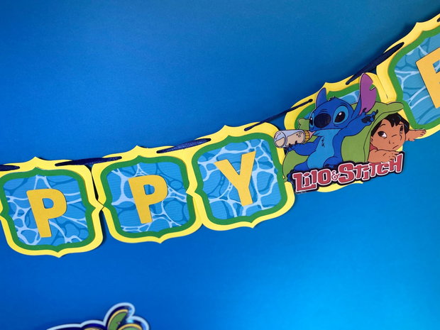 Banner Personalizat pentru Petrecere Tema Lilo & stitch