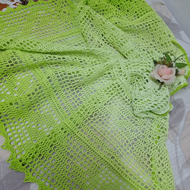 Șal ,,flowers"verde