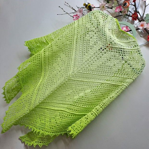 Șal ,,flowers"verde