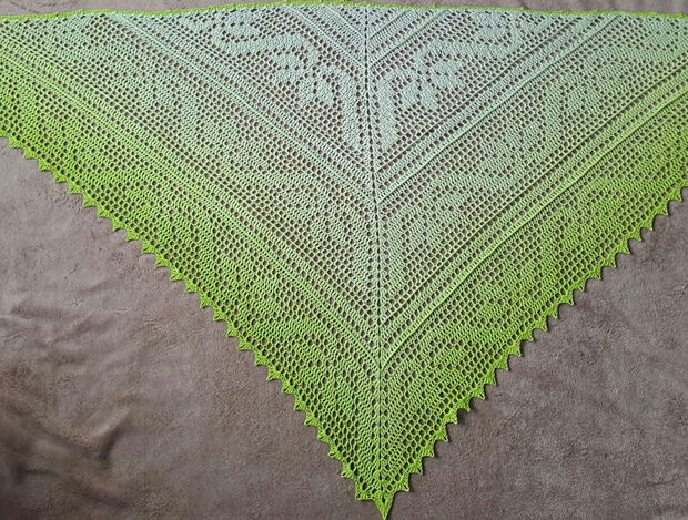 Șal ,,flowers"verde