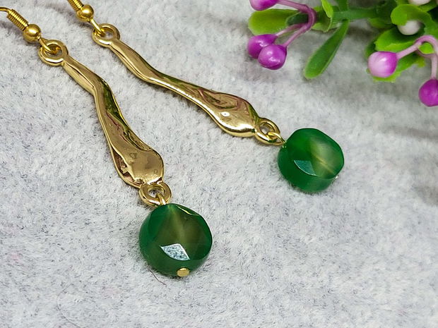 Cercei agat verde