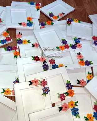 Rame albe cu flori quilling