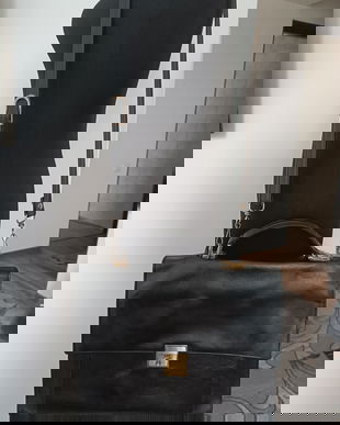 Geanta din piele naturala neagra