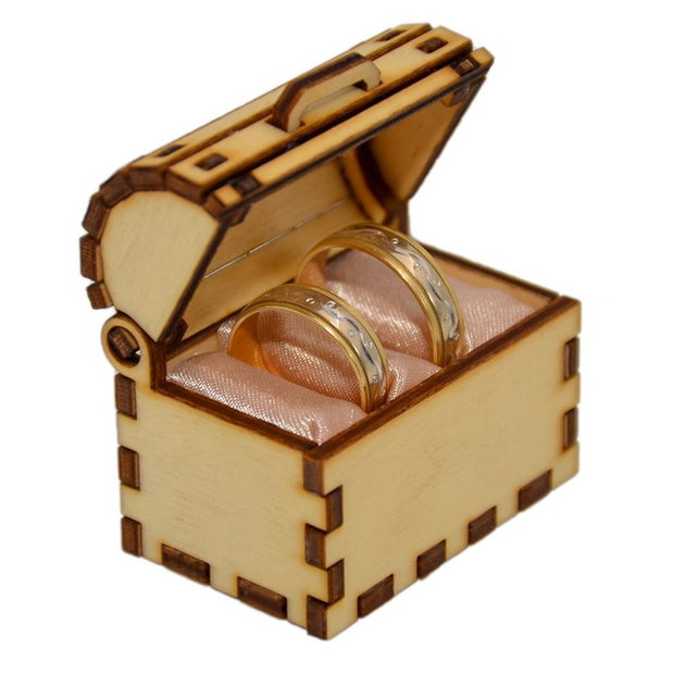 Cutie cufaras natur, Piksel, cutie pentru inel logodna - verighete nunta personalizat