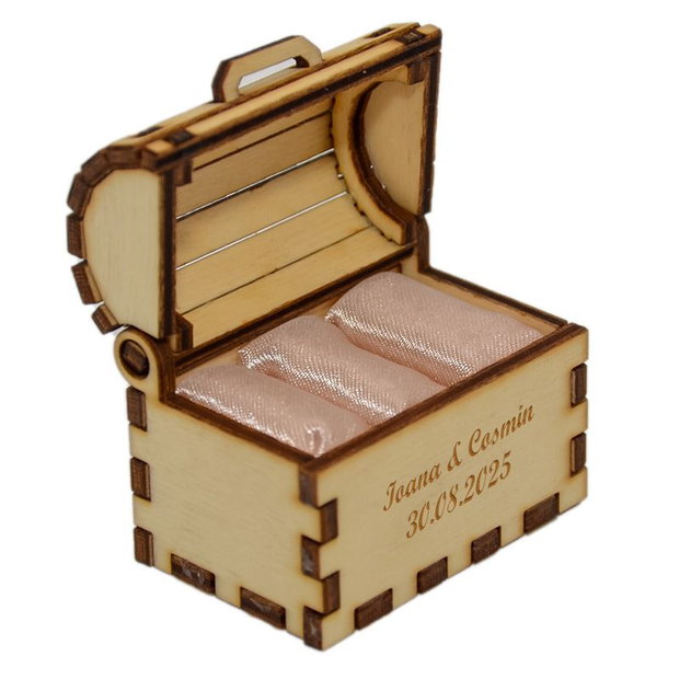 Cutie cufaras natur, Piksel, cutie pentru inel logodna - verighete nunta personalizat